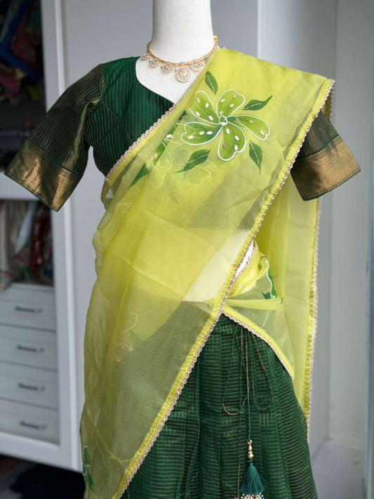 Teens Maheswari Handloom Lehanga | Traditional Langa voni | Teens Ethnic Wear