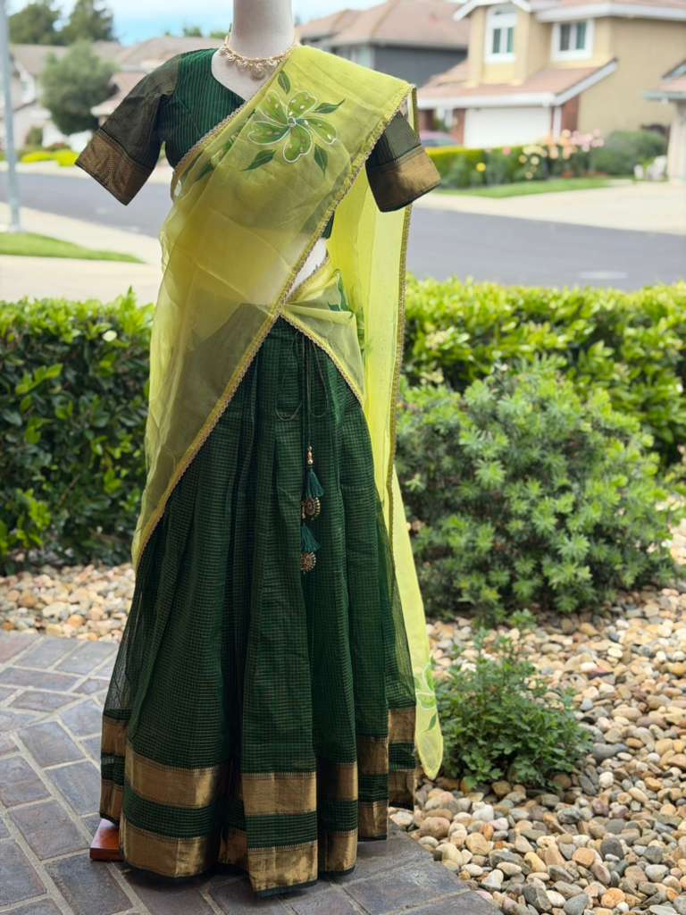 Teens Maheswari Handloom Lehanga | Traditional Langa voni | Teens Ethnic Wear