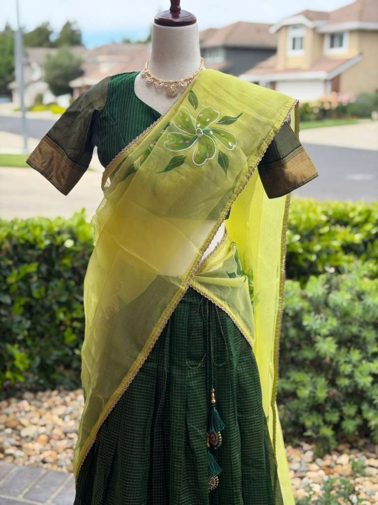 Teens Maheswari Handloom Lehanga | Traditional Langa voni | Teens Ethnic Wear