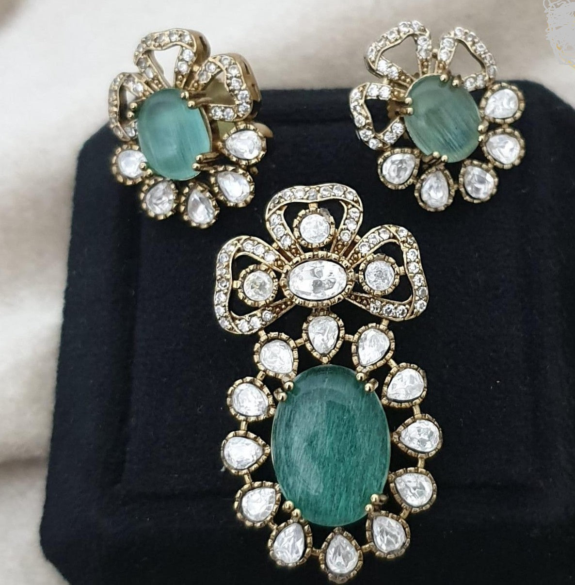 CZ Antique Pendant Set | Indian Jewelry In USA