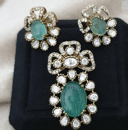 CZ Antique Pendant Set | Indian Jewelry In USA