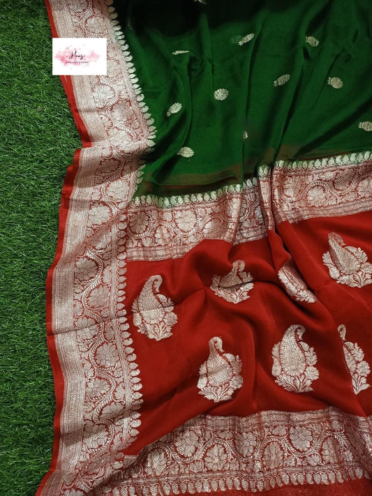 Pure georgette banarasi saree