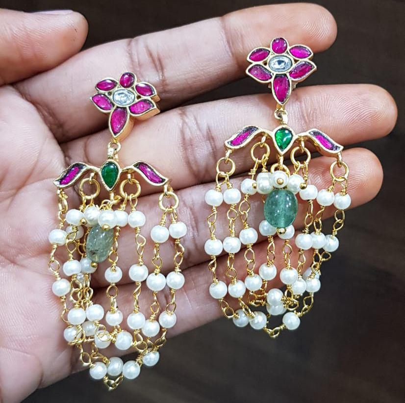 Jadau Kundan Earrings | Light weight Earrings