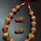Coral & big Nakshi Gold Balls Necklace