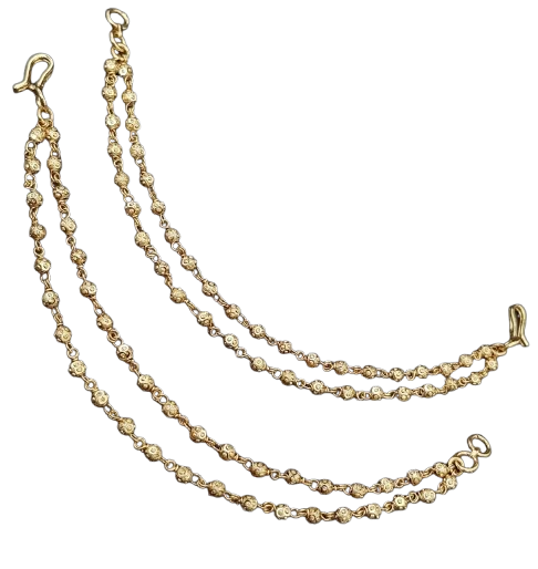 Gold Balls Ear Chains | Champaswaralu | Hair accessories