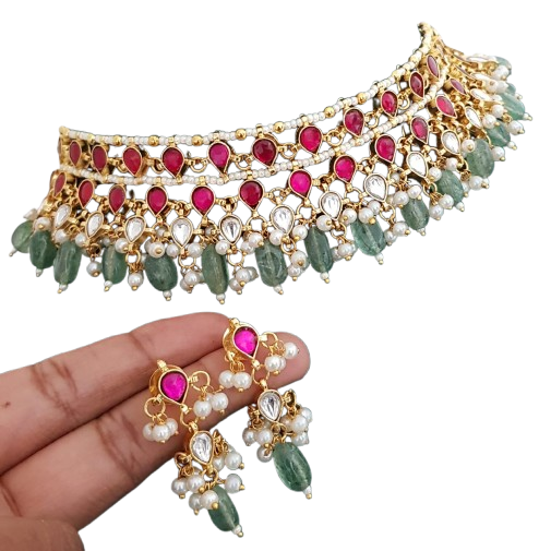 Jadau Kundan Choker Set | Indian Necklace In USA