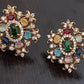 Multicolour Studs | Antique CZ Tops | indian Earrings