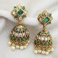 CZ Antique Real Kempu Jumkis | Traditional Indian Earrings