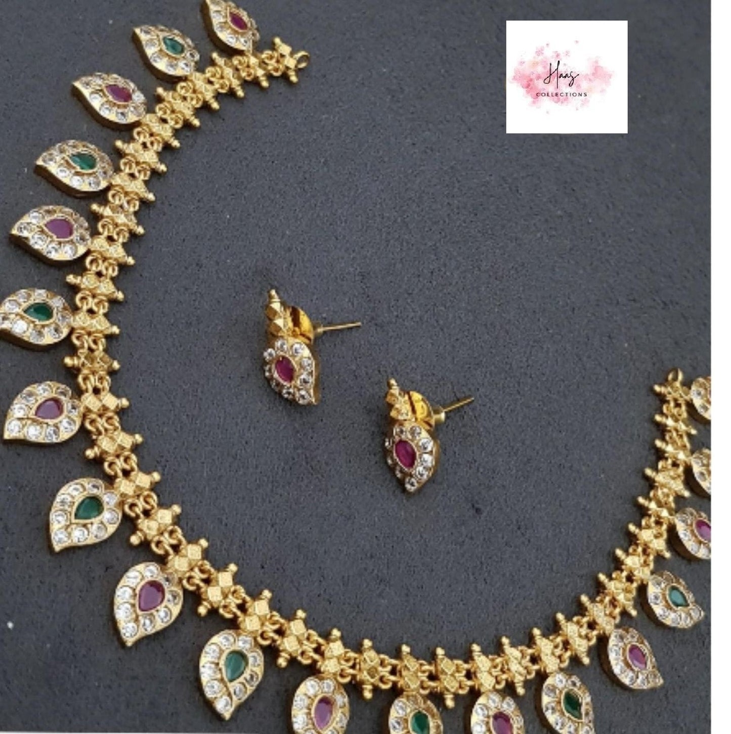 AD Mango Necklace Set | Indian Necklace