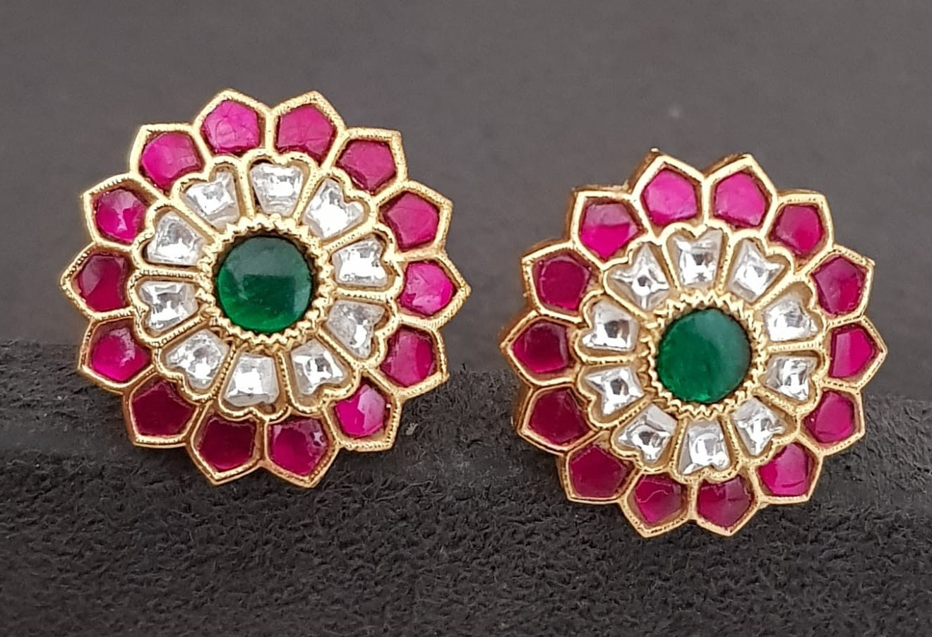 Jadau Kundan Studs | Antique Kundan Earrings