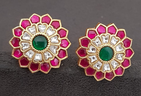 Jadau Kundan Studs | Antique Kundan Earrings