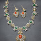AD Coral & Emerald Necklace With Earrings | Indian Necklace