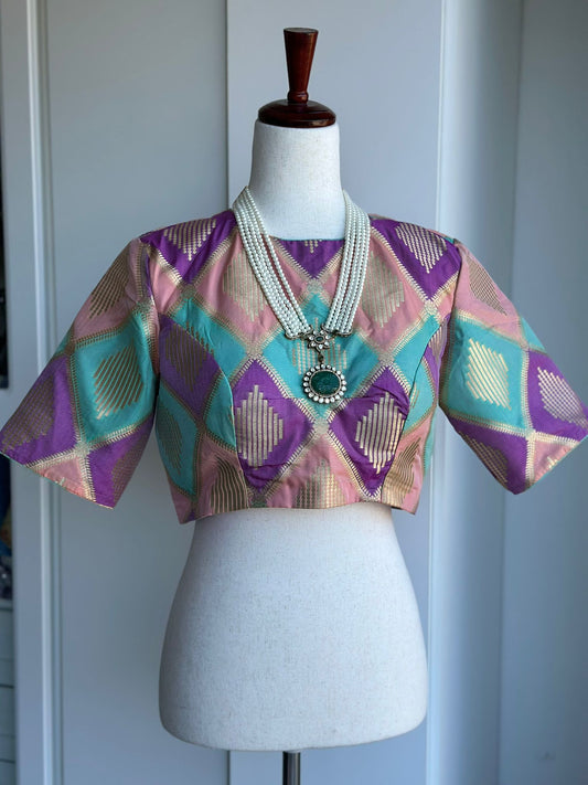 Benaras Brocade Blouse |  Saree Readymade Blouses in USA