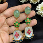 Semi Precious Kundan Earrings | Fusion Kundan Earrings