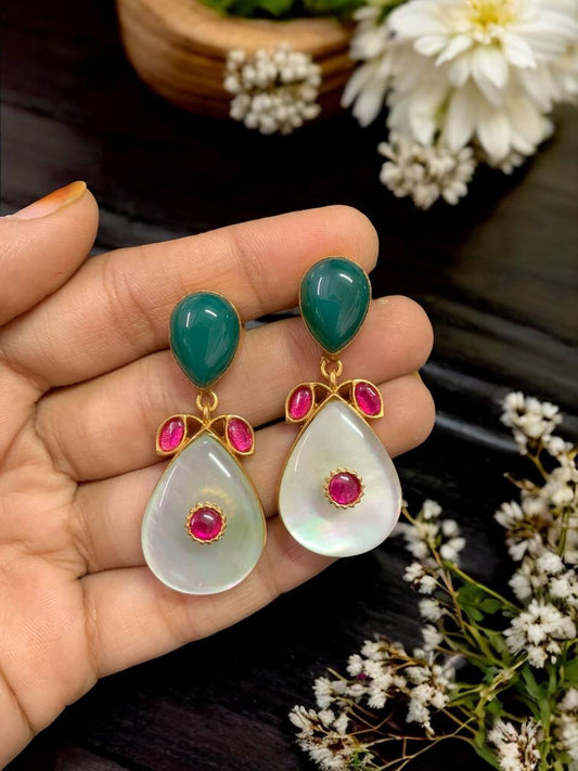 Fusion Kundan Earrings | Semi Precious Kundan Earrings