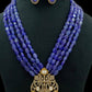 Victorian pendant Beads Necklace | AD pendant Mala With Earrings |Gift Idea