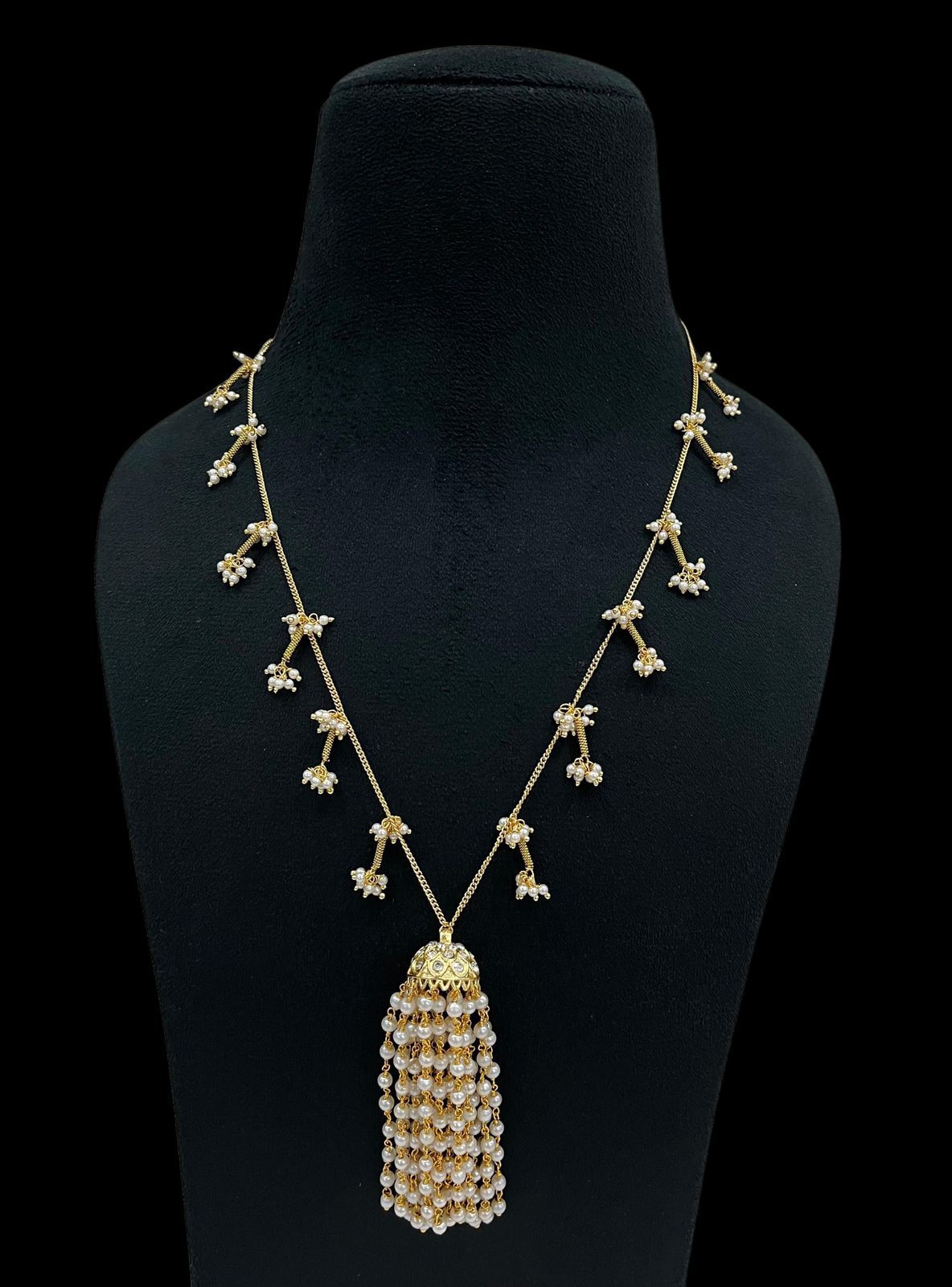 Pearl Hanging Jumki Pendant Necklace | Simple Pearl Necklace |  Gift Idea