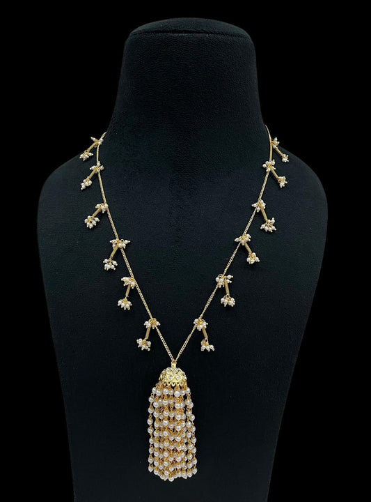 Pearl Hanging Jumki Pendant Necklace | Simple Pearl Necklace
