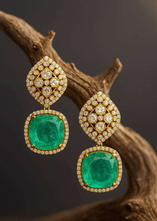 AD Ethnic Earrings | Moissanite Indian Earrings |  Gift Idea