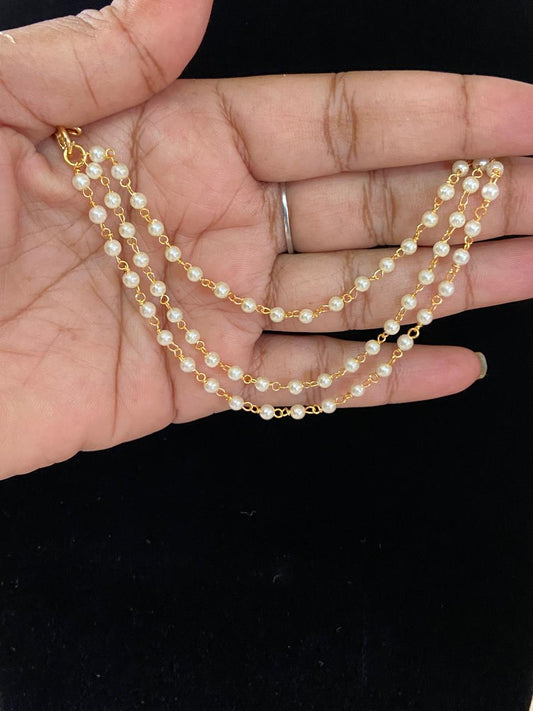 Pearl Ear Chains | Hair accessories | Champaswaralu