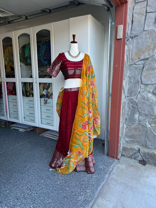 Mangalagiri  Pattu pavada |  Partywear Lehanga |  Lehanga voni