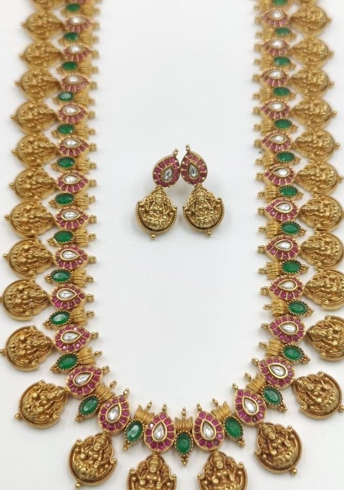 Lakshmi Haram With Earrings | Temple Traditional Necklace