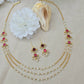 Triple Layer Pearl & Kundan Necklace With Earrings |  Indian Necklace