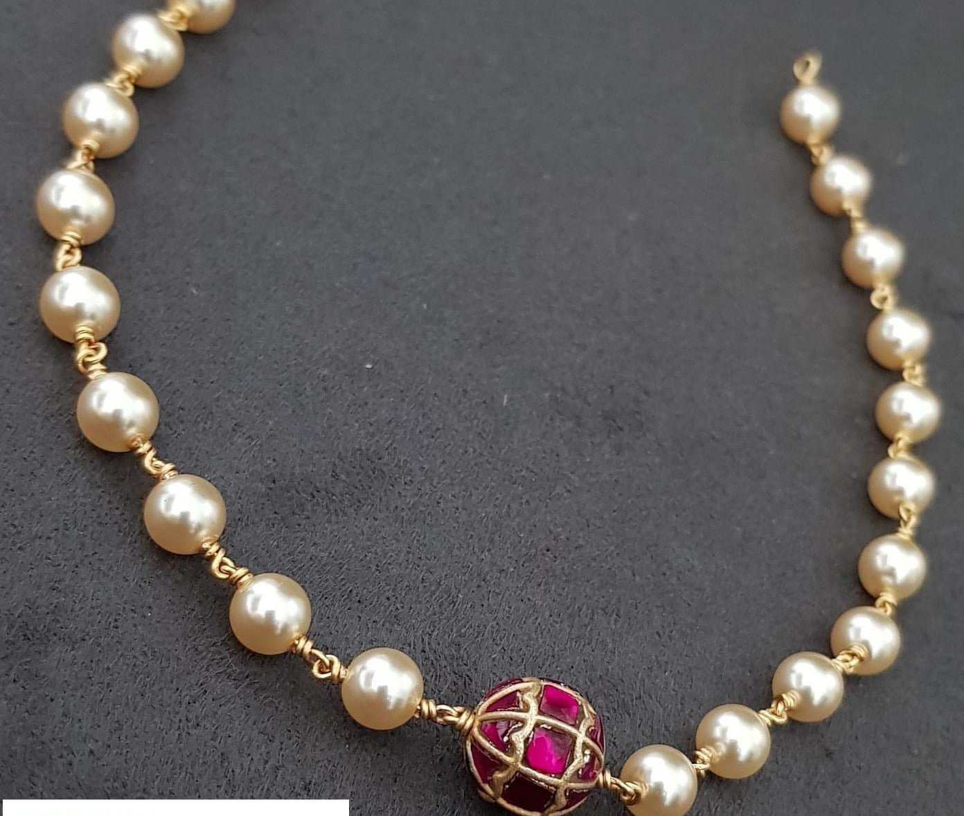 Jadau Bead Pearl Necklace | Indian Necklace In USA | Gift Idea