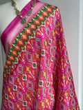Pink Patola Printed Silk Duppata