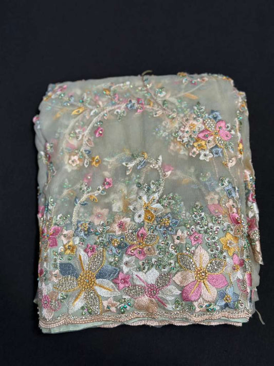 Floral Embroidary Work Soft Net Saree | Indian Sarees In USA