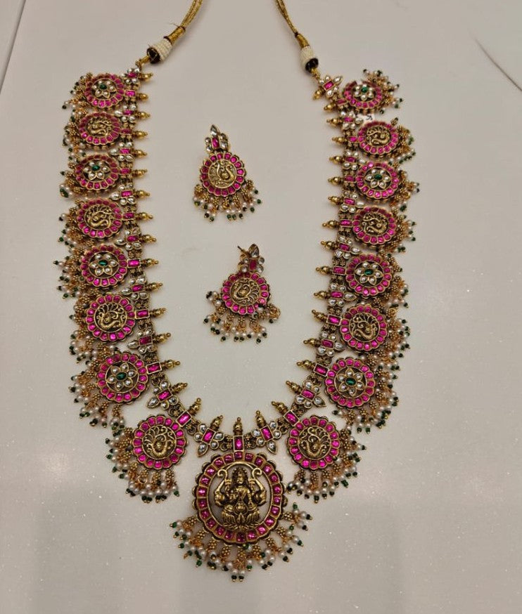 Kundan Bottumala Guttapusalu Necklace Set | Indian Bridal Jewelry
