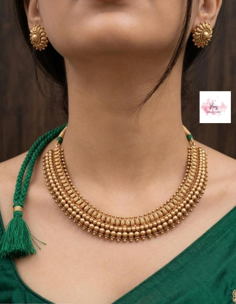 Antique Necklace With Studs | Indian traditional Jewelry