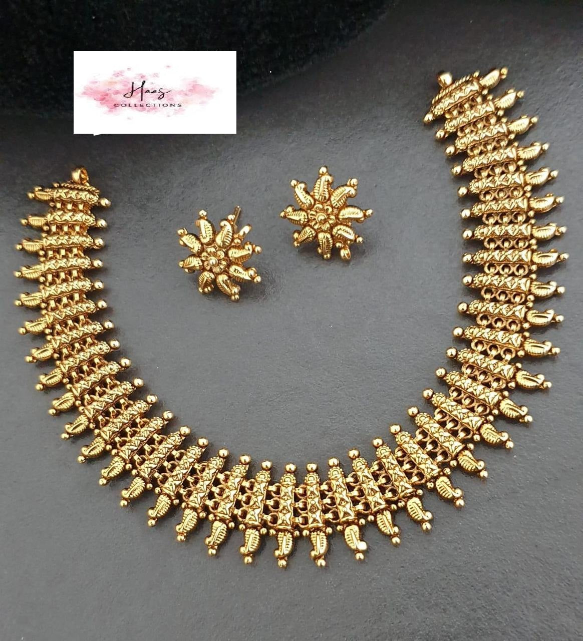 Antique Necklace With Studs | Traditional Indian Jewelry
