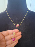 Jadau Flower Pendant Antique Chain With Studs| Latest Indian Jewelry