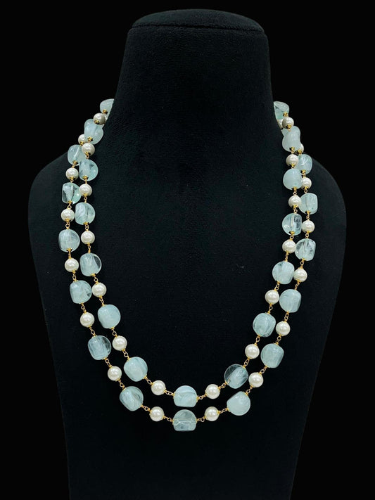 Two Layered Beads & Pearl Mala | Indian Beads Jewelry