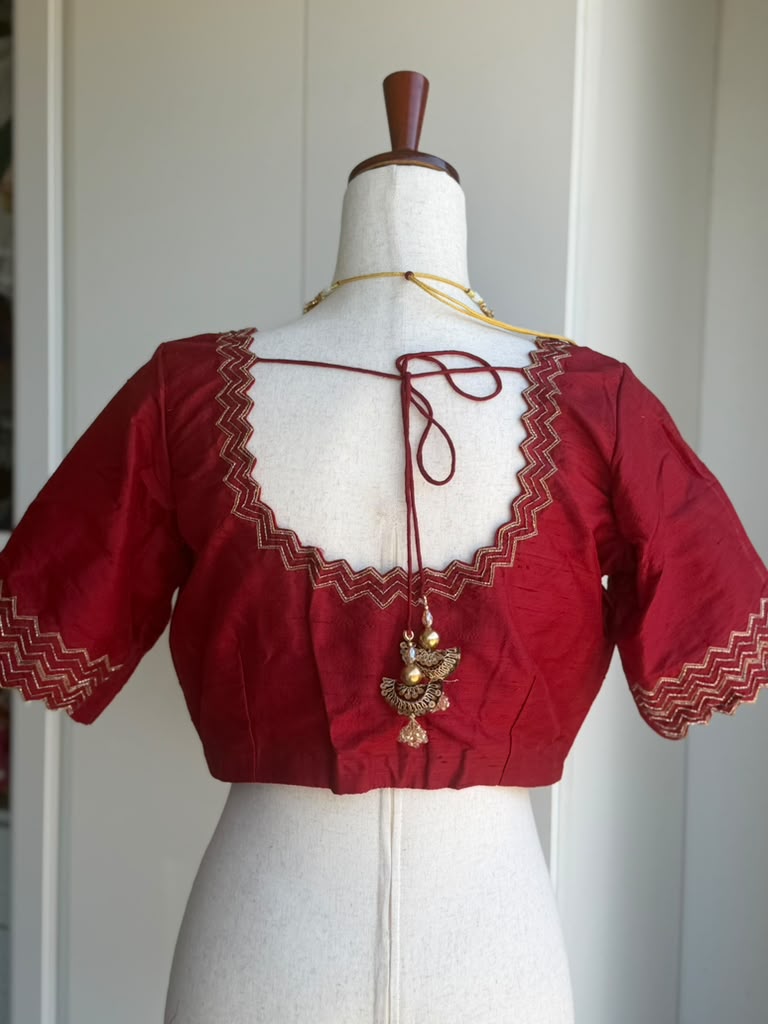 Raw Silk Hand Embroidery Blouse | Saree Blouses in USA