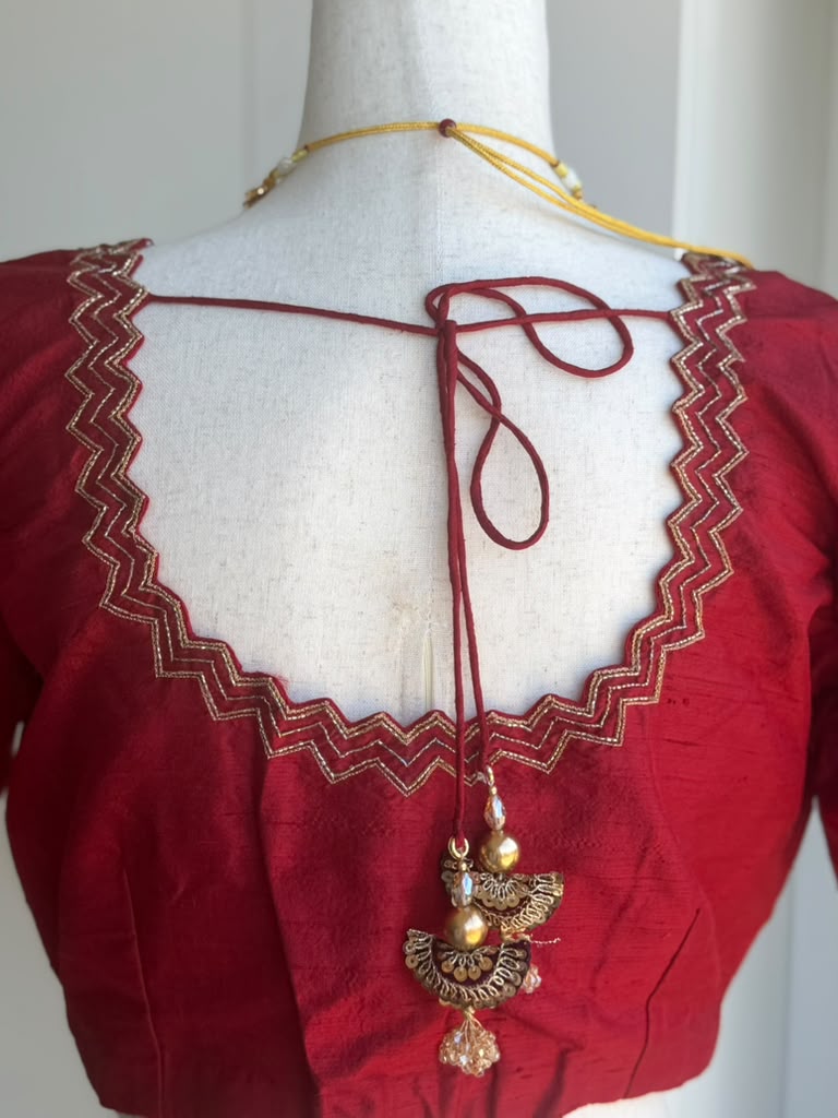 Raw Silk Hand Embroidery Blouse | Saree Blouses in USA