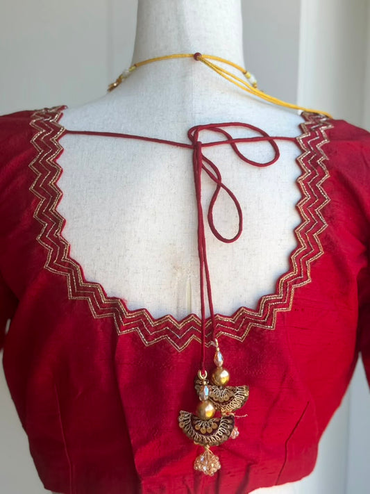 Raw Silk Hand Embroidery Blouse | Saree Blouses in USA