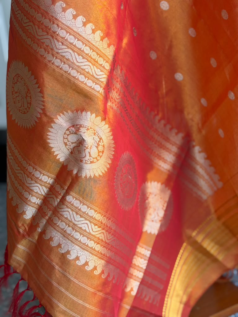 Handloom Gadwal Tissue Dupatta | Party Wear Dupatta