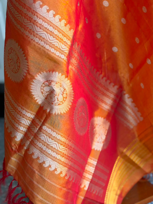 Handloom Gadwal Tissue Dupatta | Party Wear Dupatta
