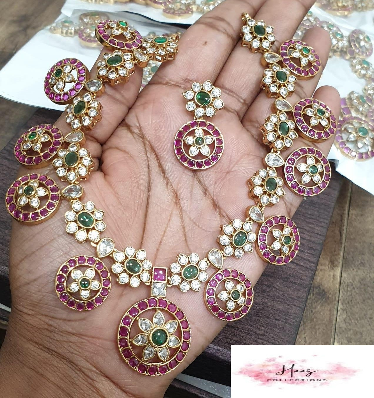 Kempu Bottu  Necklace Set | Traditional Indian Jewelry In USa