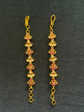 AD Ruby Green Matilu |  Indian Ear Chains | Indian Traditional Jewelry In USA