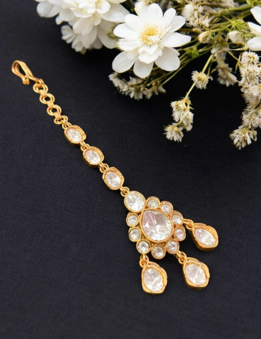 Moissanite Maang Tikka |  Indian jewelry in USA
