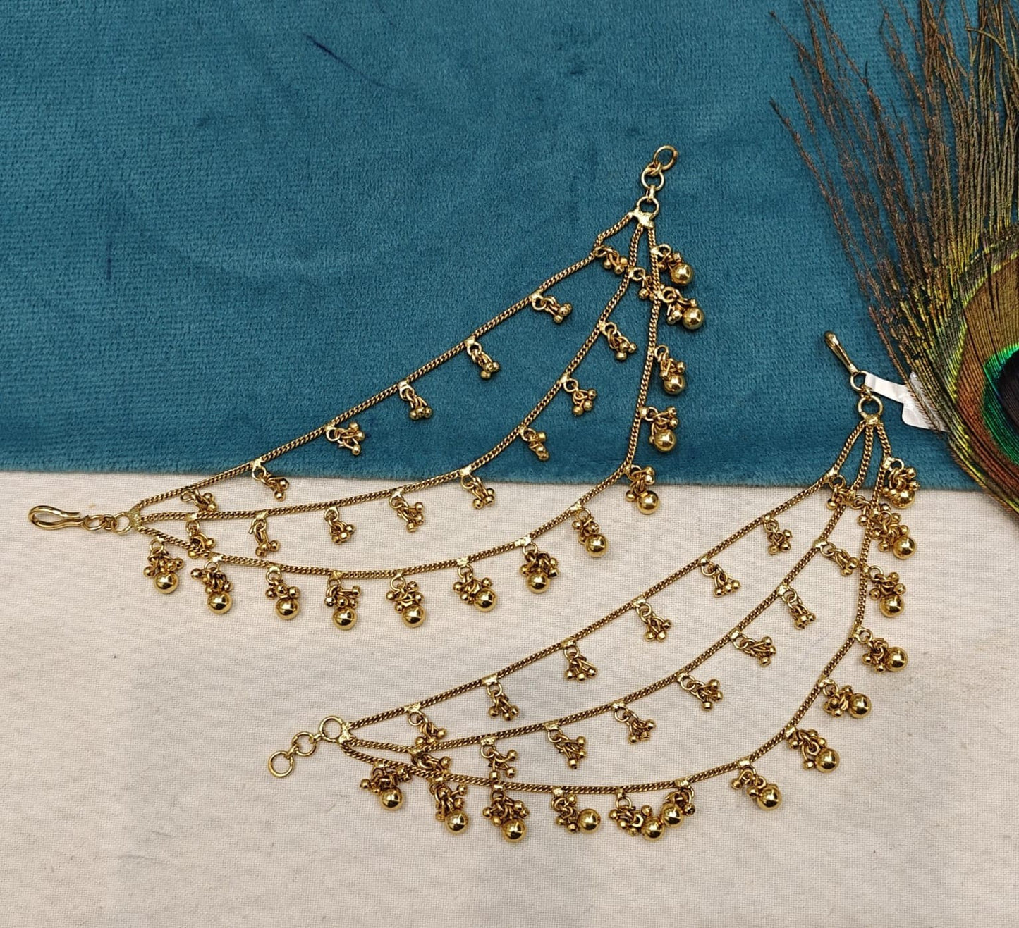 Antique Pearl Ear Chains | Hair accessories | Champaswaralu