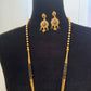 Long Antique Mangalasutra With Earrings | Traditional Black Beads Necklace