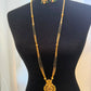 Long Antique Mangalasutra With Earrings | Traditional Black Beads Necklace
