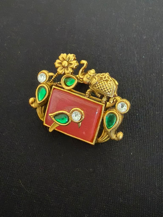 Designer Kundan Finger Ring | Antque Adjustable Ring