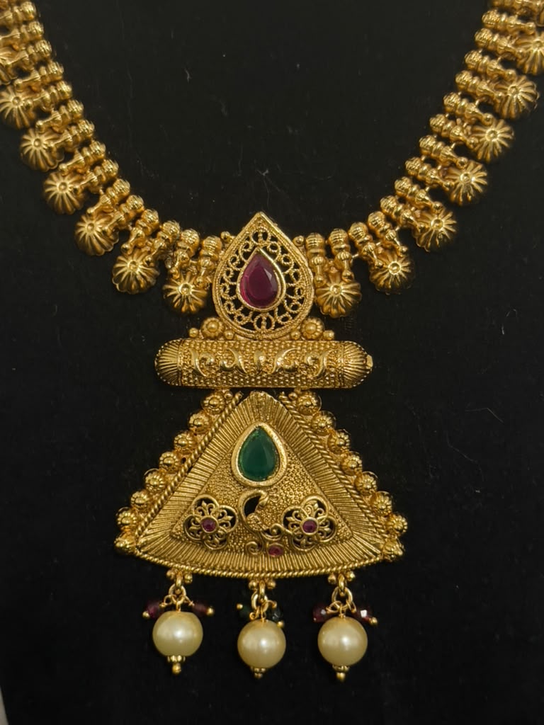 Antique Necklace With Jumkis | Indian Traditional Jewelry