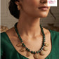 Antique Mango Pendants Green Beads Necklace | Beautiful Necklace Set