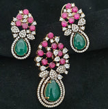 CZ Antique Pendant Set | Indian Jewelry In USA